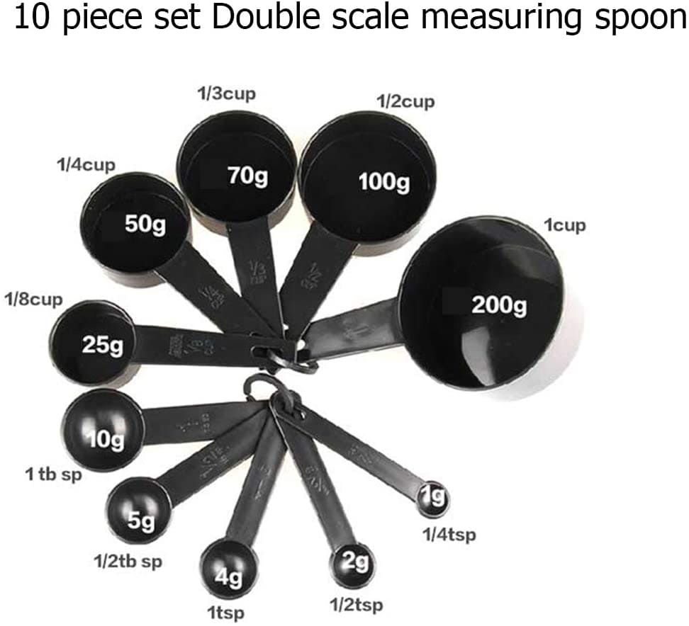 Set of 10 Kitchen Measuring Spoons, Measuring Cups Set of 10 Kitchen Measuring Spoons, Measuring Cups